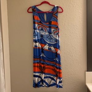 Midi desigual multicolor dress